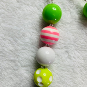 Pink Loves Lime Bauble Necklace