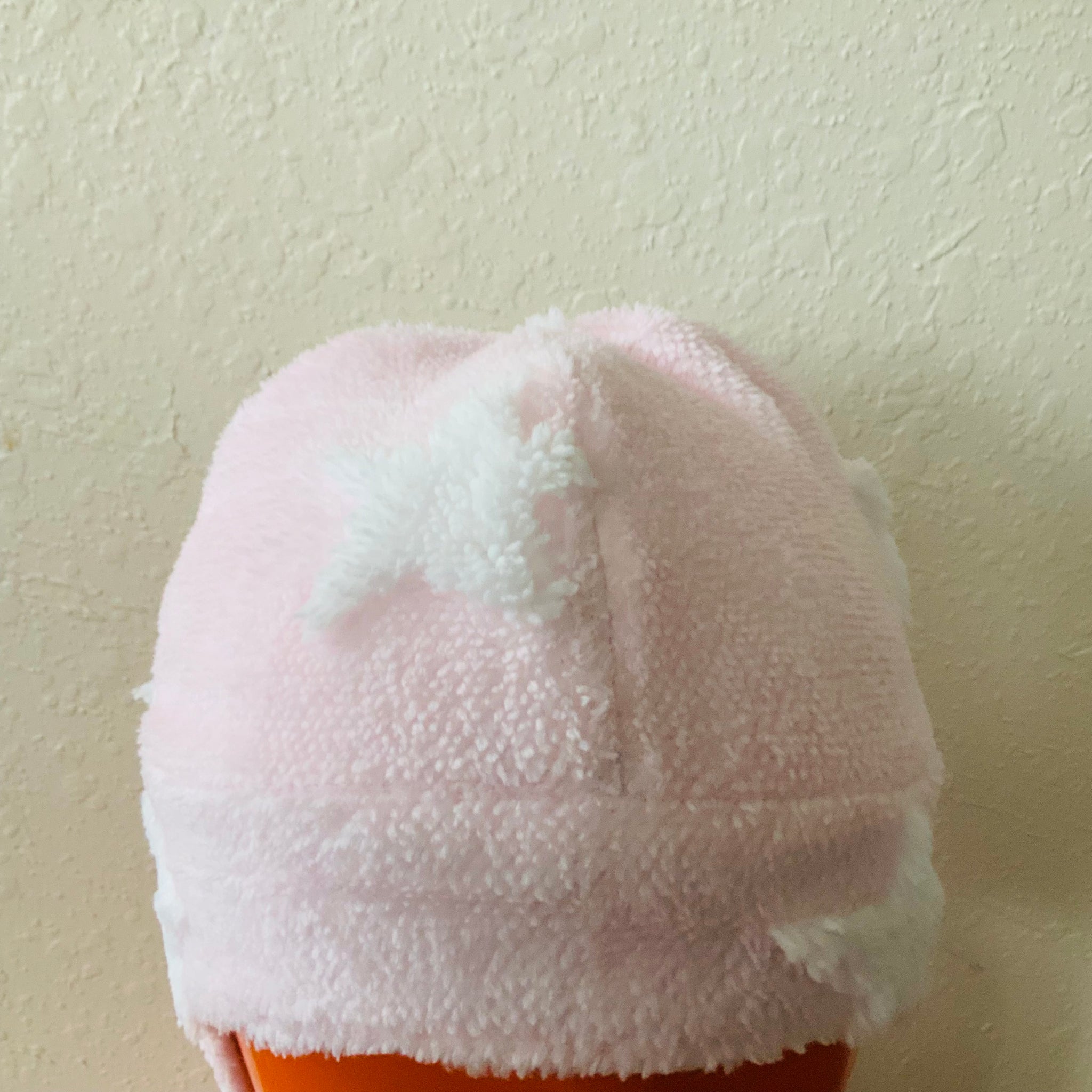 Kids Pink Star Debossed Reversible Beanie Hat with Earflaps
