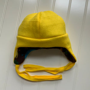 Reversible Kids Forest Friends Fleece Beanie Hat with Earflaps