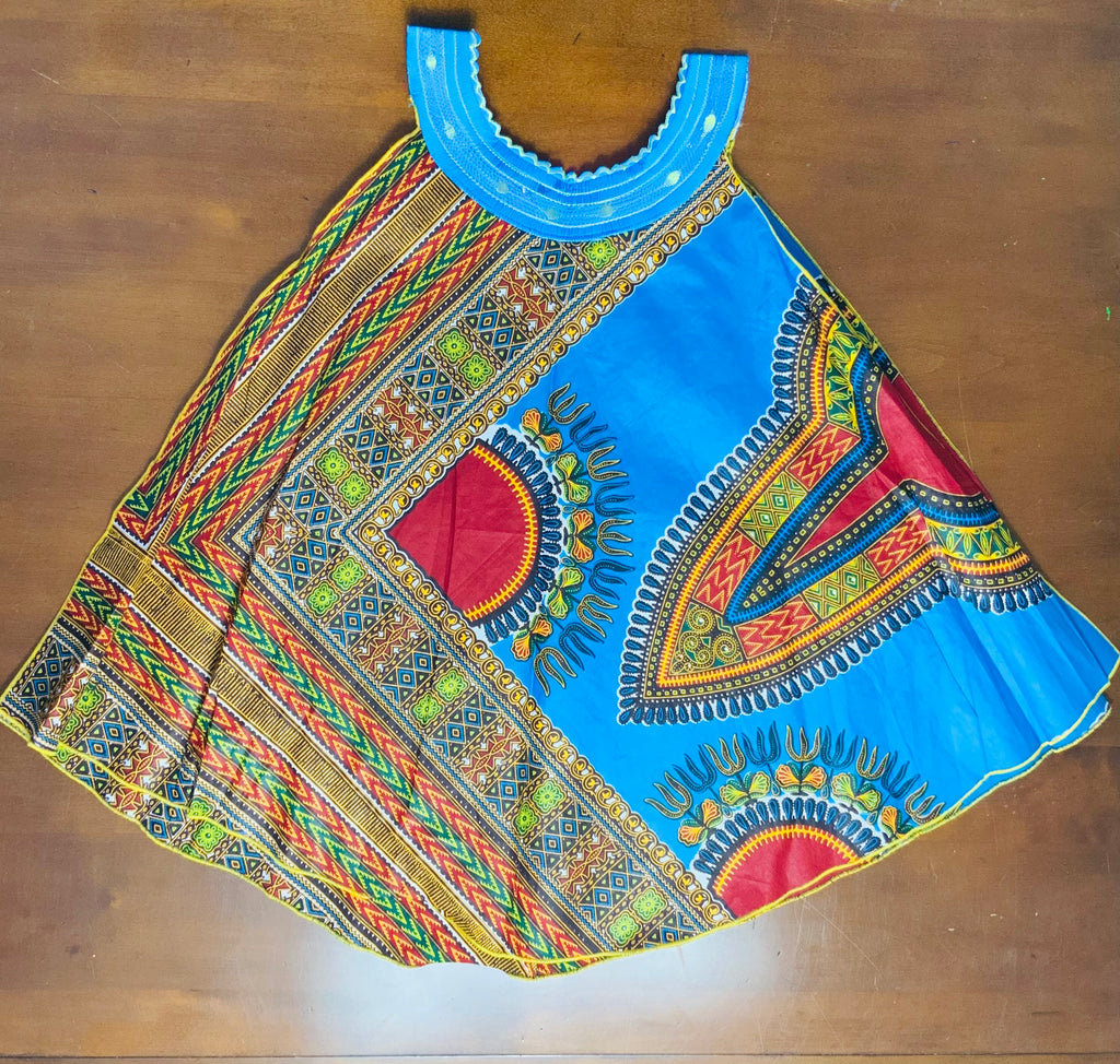 Dashiki Embroidered Kids Ankara Dress