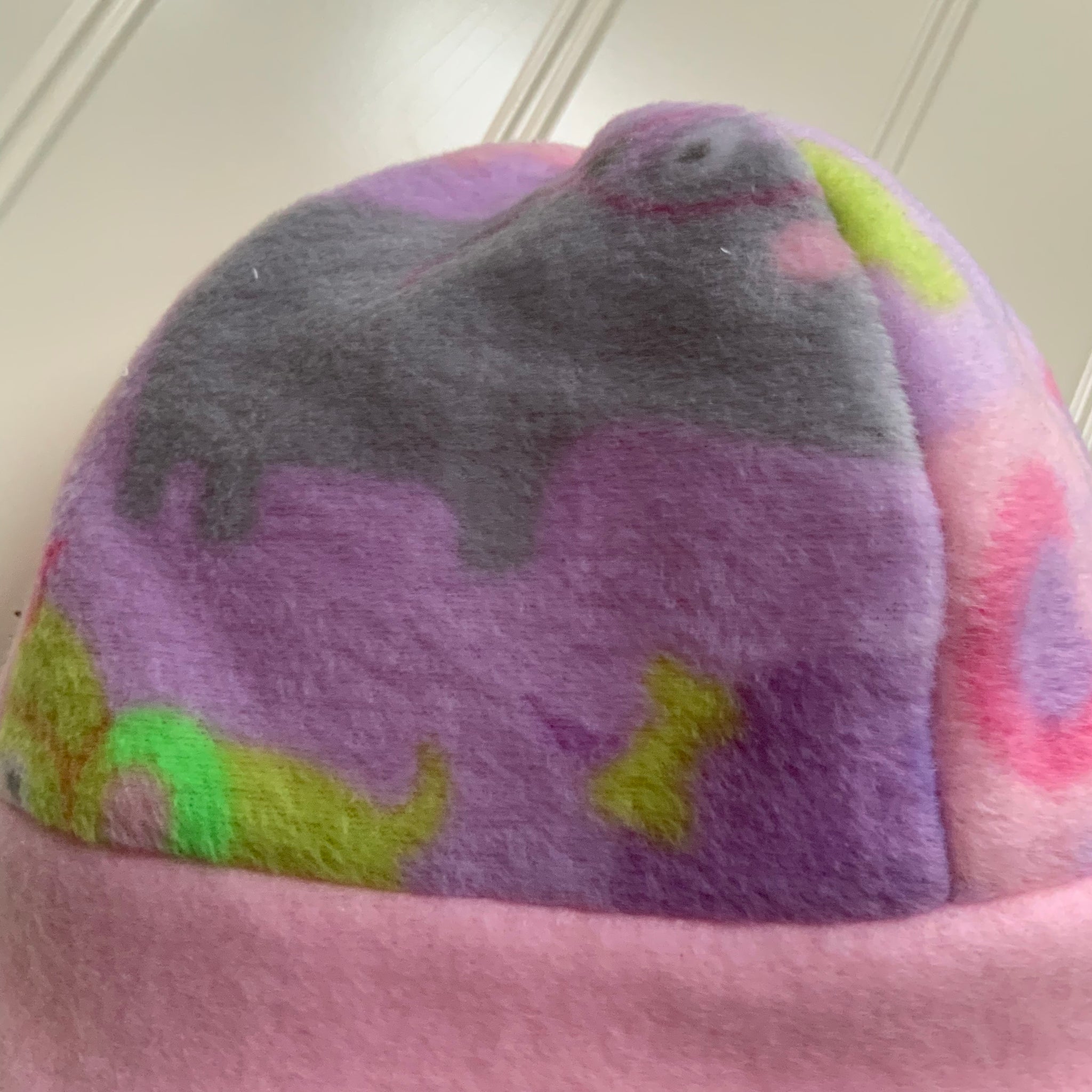 Kids Elephant Nerds Reversible Fleece Beanie Hat with Earflaps
