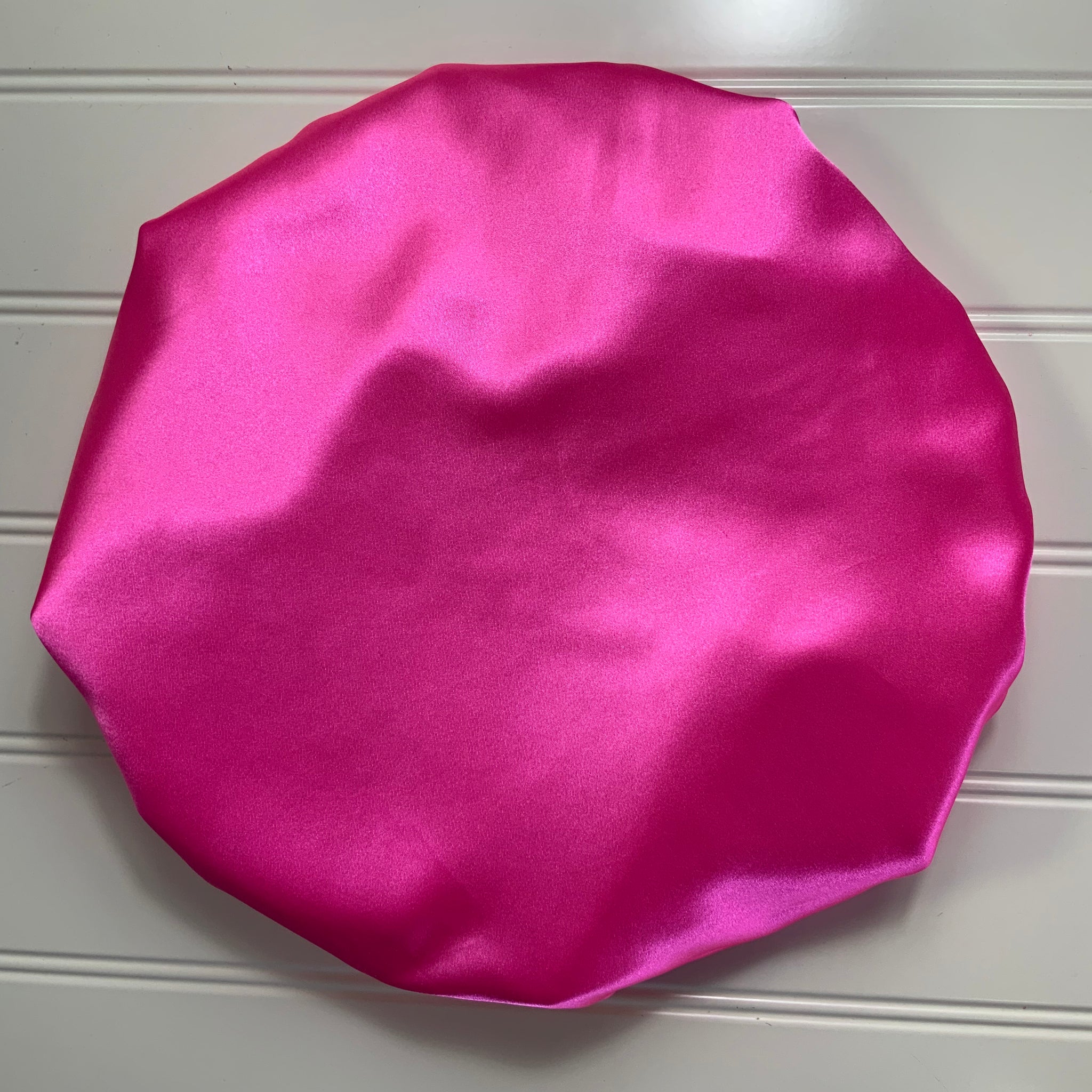 Foxes on Pink Plush Satin Lined Bonnet Electric Pink