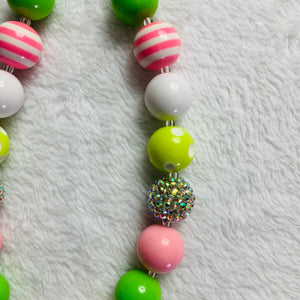 Pink Loves Lime Bauble Necklace