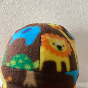 Reversible Kids Forest Friends Fleece Beanie Hat with Earflaps