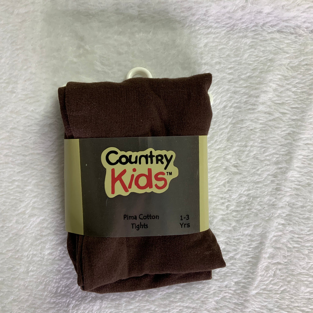 Country Kids Soft Brown Pima Cotton Tights for Little Legs