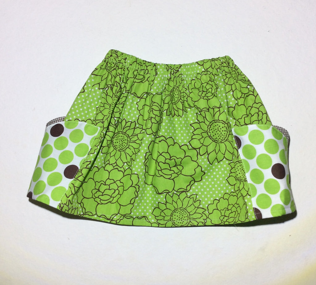 Green Flowers Trinket Pocket Skirt
