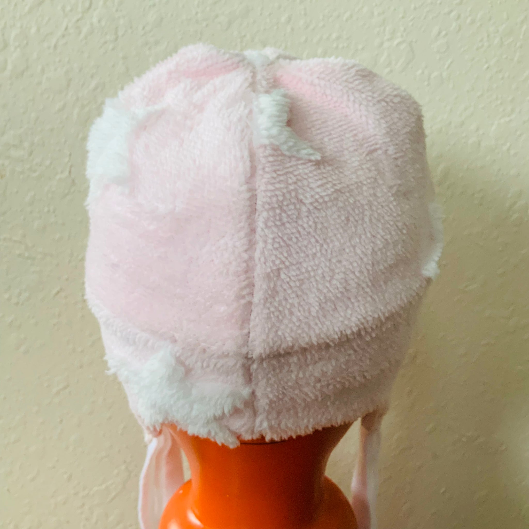 Kids Pink Star Debossed Reversible Beanie Hat with Earflaps