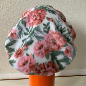 Coral Floral Satin Hair Bonnet Adult M / L