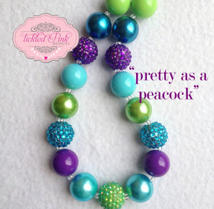 Pretty as a Peacock Bauble Necklace by Tickled Pink Designs