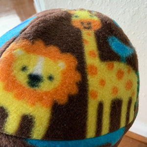 Reversible Kids Forest Friends Fleece Beanie Hat with Earflaps