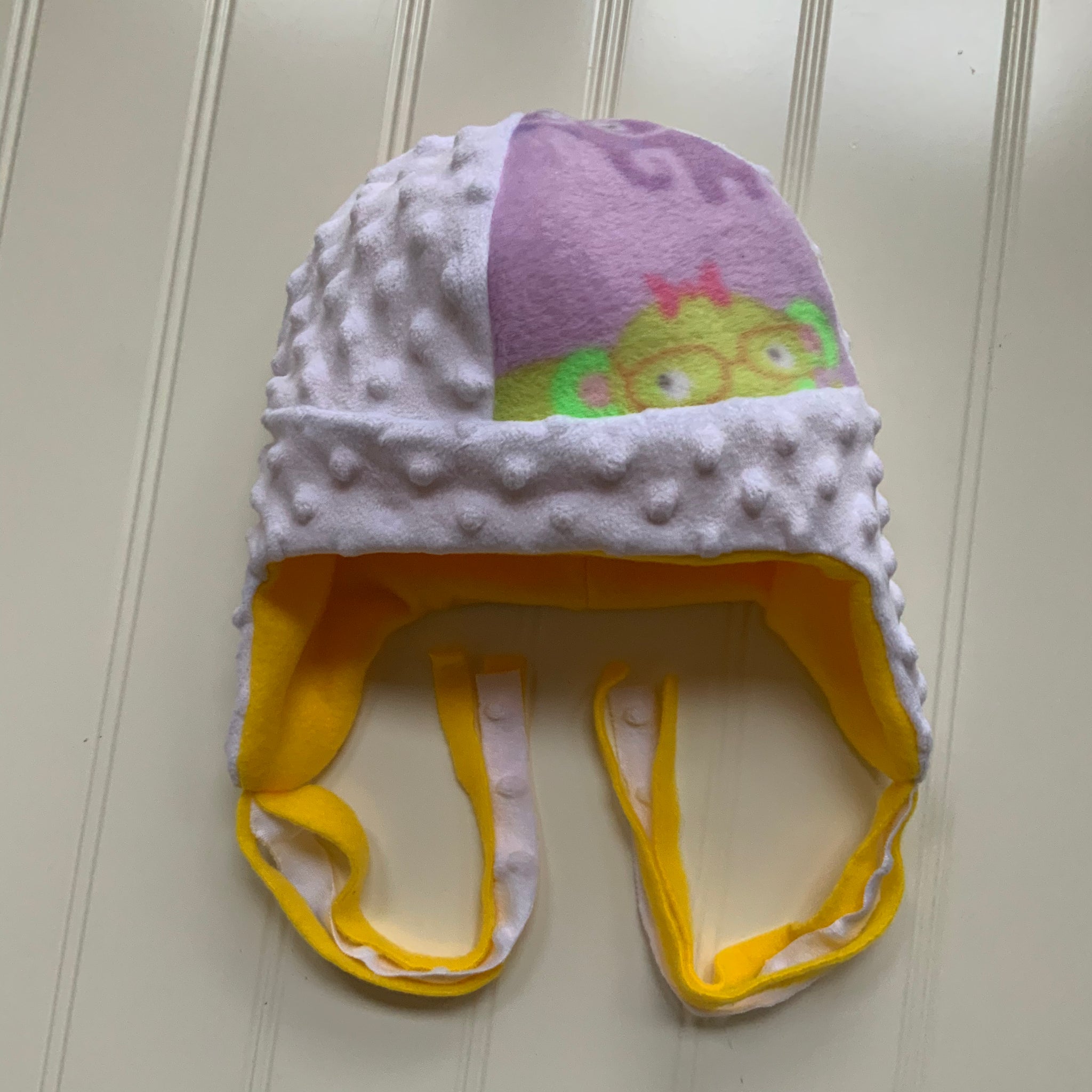 Kids Elephant Nerds Reversible Fleece and Minky Beanie Hat with Earflaps