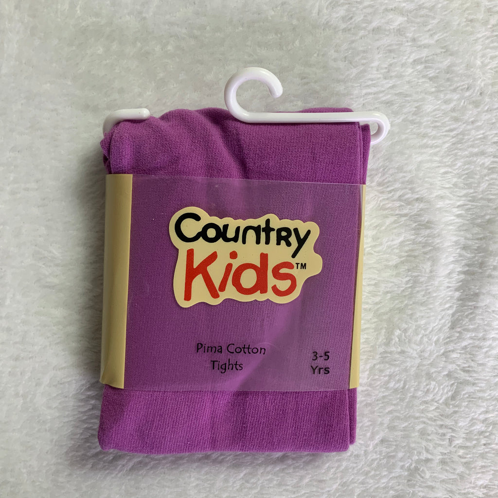 Country Kids Soft Purple Pima Cotton Tights for Little Legs