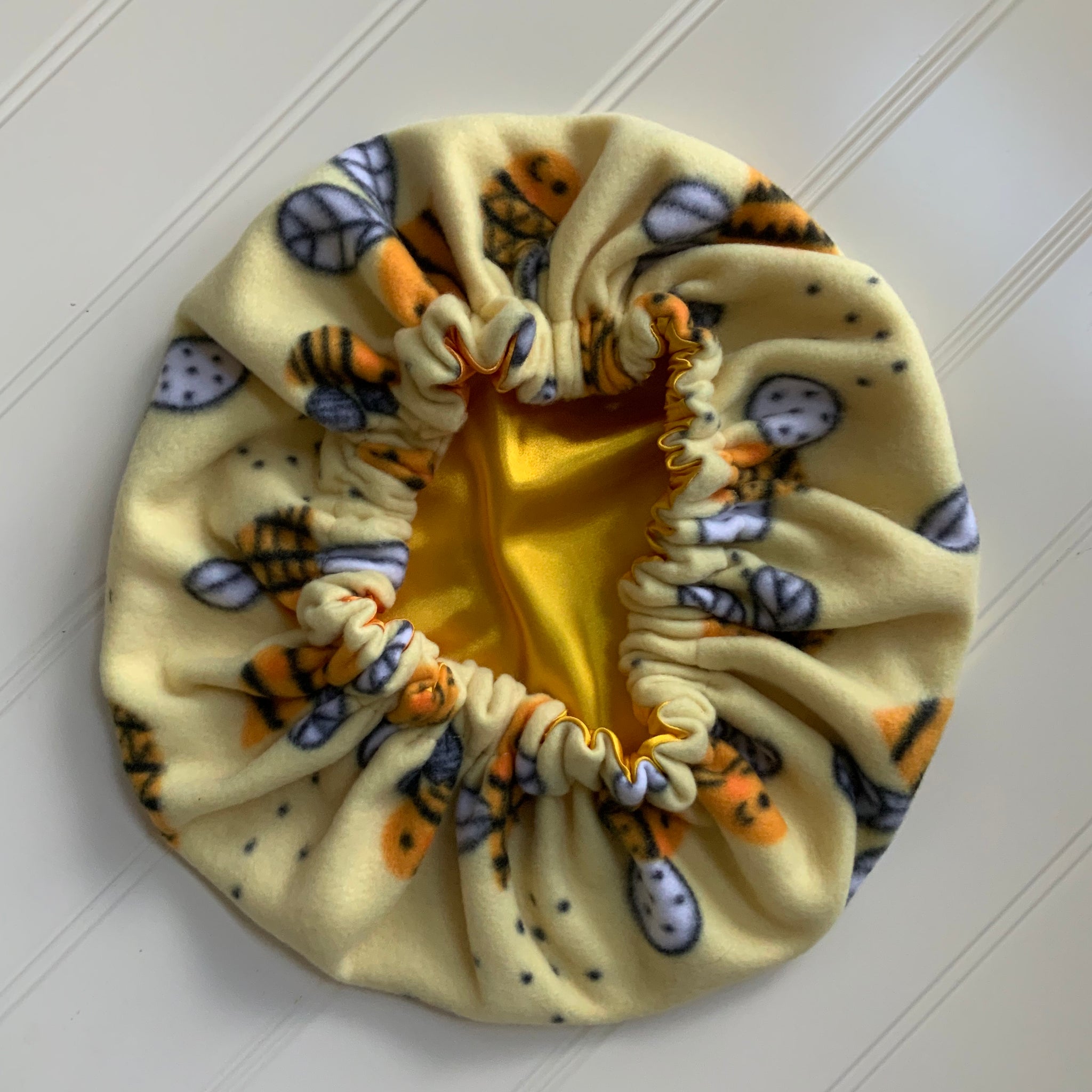 Kids Happy Bee Satin Hair Bonnet