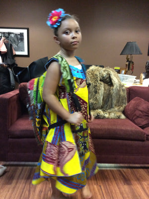 Embroidered Ankara Kids Dress